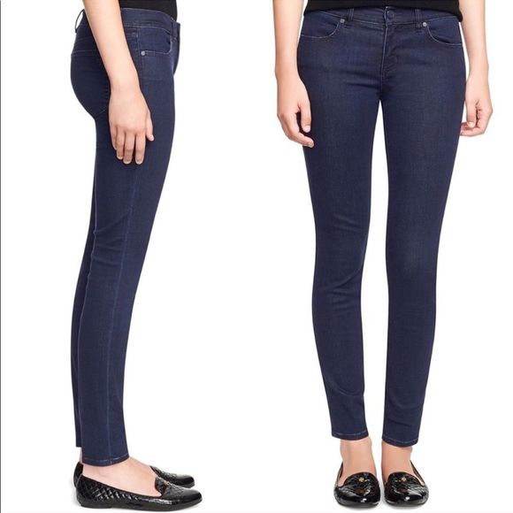 Tory Burch Dark Wash Denim Leggings Jeans In Rinse Size 24 - Picture 2 of 8